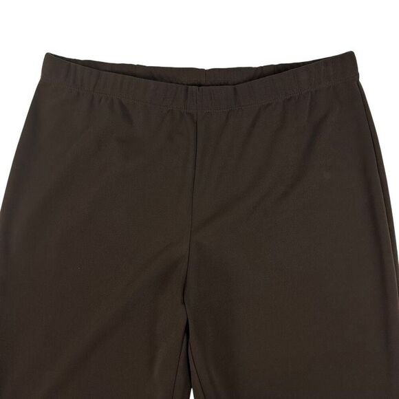 Susan Graver Pull On Full Length Flare Pant Medium Brown - Picture 6 of 6